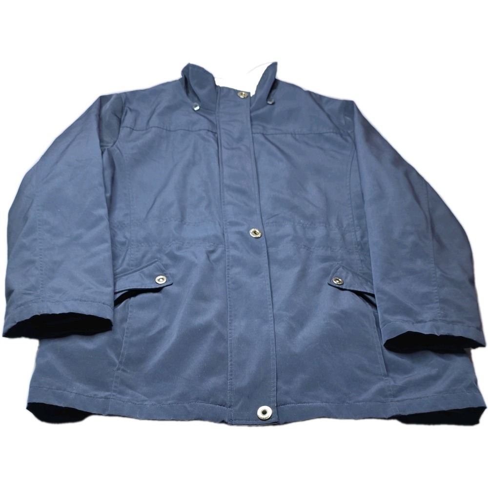 Nautica Men's Navy‎ Blue Mid-Length Jacket Full Zip Stand-Up Collar L